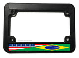 USA American Brazil Brazilian World Country Flag Motorcycle License Plate Frame - OwnTheAvenue