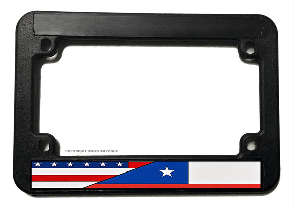 USA American Chile Chilean World Country Flag Motorcycle License Plate Frame - OwnTheAvenue