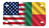 USA American Benin World Country Flags Motorcycle License Plate