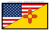 2Pcs New Mexico USA American Flag Car Truck Laptop Vinyl Sticker Decal 4"