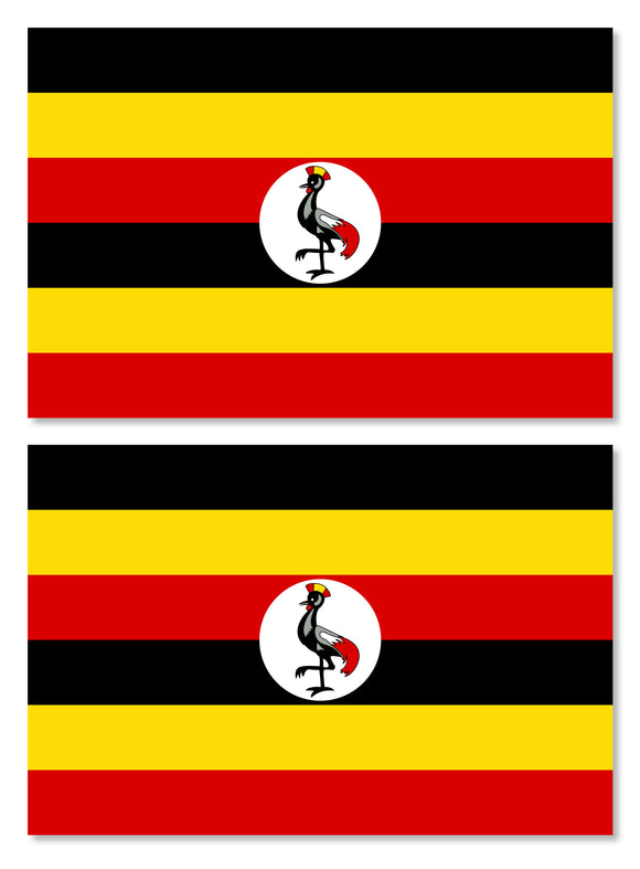 2Pcs Uganda Ugandan World Country Flag Vinyl Sticker Decal 3.5