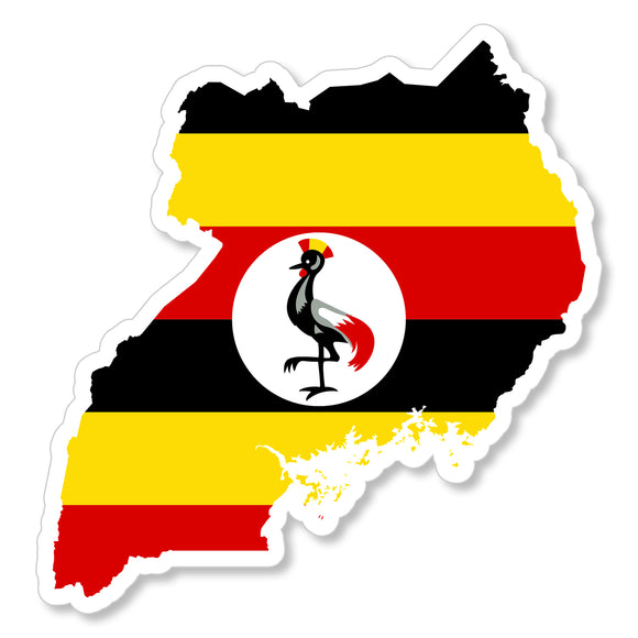 Uganda Ugandan Flag World Country Flag Map Vinyl Sticker Decal 4