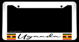 Uganda Ugandan World Country Flag White License Plate Frame - OwnTheAvenue