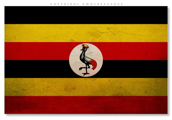 Uganda Ugandan World Country Flag Vintage Style Sticker Decal 3.5