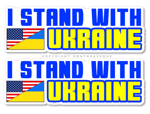I Stand With Ukraine Sticker Model 3 - Car Truck Vinyl Decal Ukrainian Flag 2 Pack 5