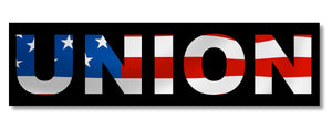 Union Worker Employee USA American Flag Car Truck Window Bumper Sticker Decal 6"