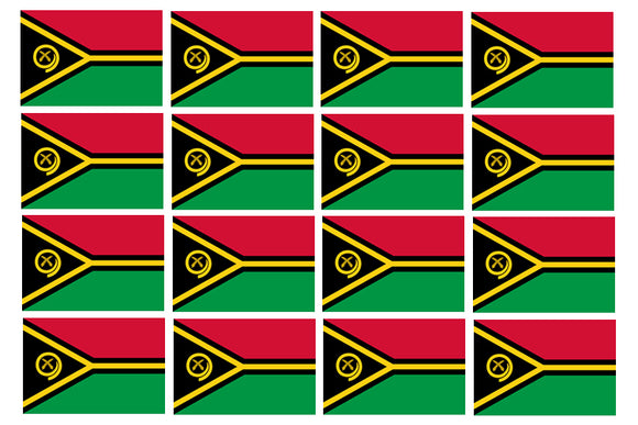 12Pcs Vanuatu World Country Flags Vinyl Sticker Decals - 2