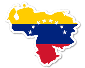 Venezuela Flag Map Car Truck Window Bumper Laptop Cooler Sticker Decal 3.7"