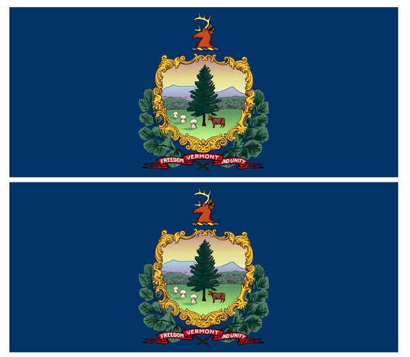 2Pcs Vermont Flags Vinyl Sticker Decals 3.5