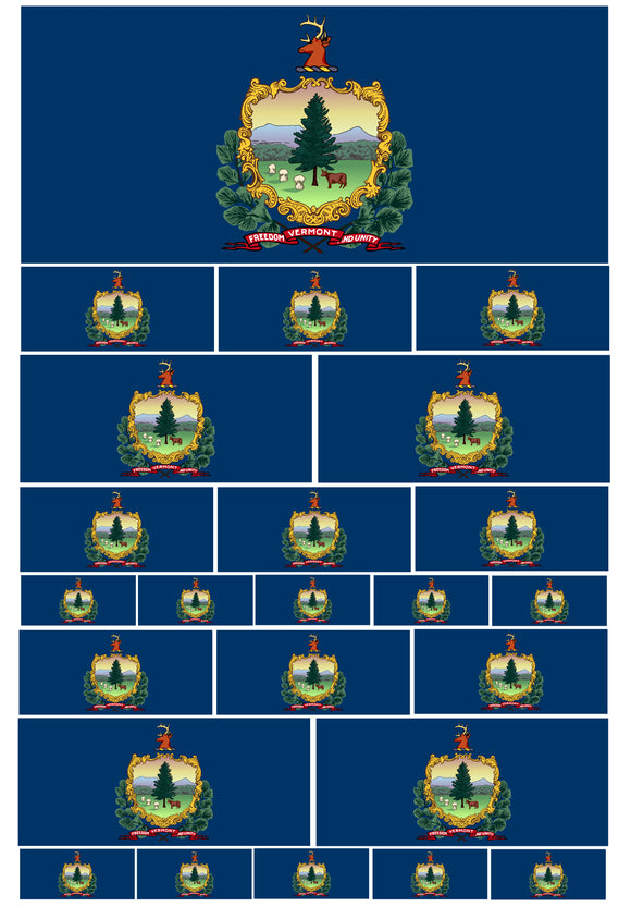 24Pcs Vermont Flags Assorted Assortment Vinyl Sticker Decals - OwnTheAvenue