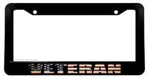 Veteran USA American Flag Grunge Style V02 License Plate Frame