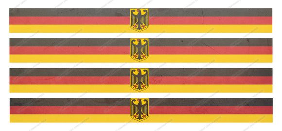 4Pcs Pack Lot German Germany Racing Stripes Flag Vintage Style Stickers - OwnTheAvenue