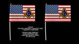 2 Pack Freemason Mason USA American Flag / Flags - 5.5" x 8.1" Each
