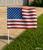 2 Pack USA American Flag / Flags Vintage Grunge Style 5.5" x 8.1" Inches Each
