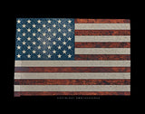 2 Pack USA American Flag / Flags Vintage Grunge Style 5.5" x 8.1" Inches Each