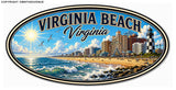 x2 Virginia Beach Souvenir Car Truck Bumper Holographic Sticker Decals 4"