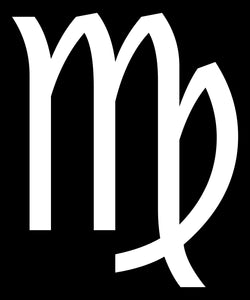 Virgo Zodiac Sign Logo Car Astrological Astrology Sticker Decal 4" White Vinyl