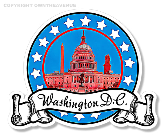Washington DC Souvenir Nations Capital US Capital Hill Vinyl Sticker Decal 3.5