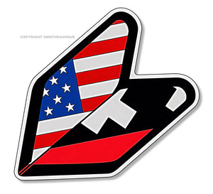 Wakaba Leaf USA American Amsterdam Flag JDM Racing Drifting Vinyl Sticker Decal 3.75"