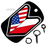 Wakaba Leaf USA American Austria Flag JDM Racing Drift Keychain Necklace Tag - OwnTheAvenue