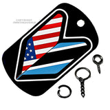 Wakaba Leaf USA American Batswana Flag JDM Racing Drift Keychain Necklace Tag - OwnTheAvenue