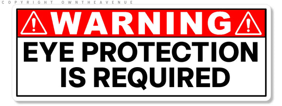 3Pcs Warning Danger Eye Protection Required Safety Sign Vinyl Sticker Decals - OwnTheAvenue