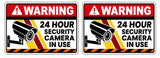 2 Pack / Set Security Camera CCTV Video Recording Safety Vinyl Sticker Decals