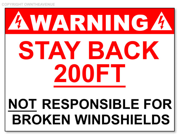 Warning Stay Back 200ft Truck Safety 18 Wheeler Vinyl Sticker Decal 10