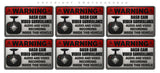 6 Pack - Notice Dash Cam Security Warning Alarm Vehicle Vinyl Sticker Decals Metallic Model - 3.5" Inches Long Side Each - OwnTheAvenue