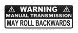 Warning Manual Transmission Carbon Fiber Vinyl Sticker Decal 7"