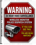 7" Inches - Warning 24 Hour Video Surveillance Security Vinyl Stickers Decals Red - OwnTheAvenue
