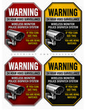 4Pcs Warning 24 Hour Video Surveillance Security Vinyl Stickers Decals 3" Inches Each - OwnTheAvenue