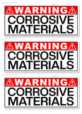 3Pcs Warning Danger Corrosive Materials Safety Sign Vinyl Sticker Decal 4" - OwnTheAvenue