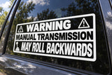 Warning Manual Transmission Bumper White Sticker Decal Stick Shift Car JDM 7" - OwnTheAvenue