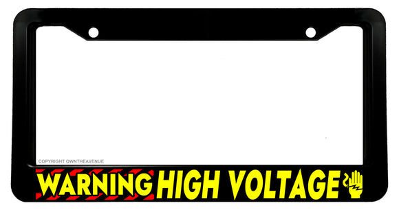 High Voltage Funny Joke Electric Vehicle EV Car Truck License Plate Frame