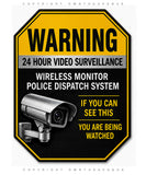 7" Inches - Warning 24 Hour Video Surveillance Security Vinyl Stickers Decals Model V01 - OwnTheAvenue