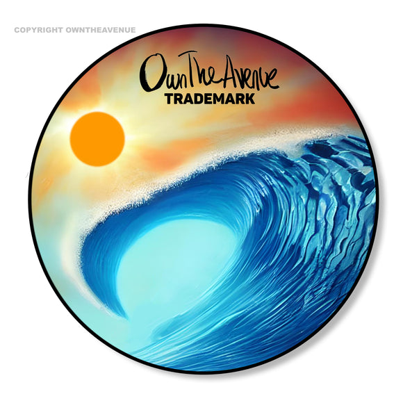 Sun & Waves Sunset Surfing Beach Ocean Car Truck Bumper Laptop Vinyl Sticker 3.5