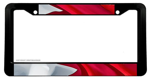 Bahrain World Country Flag Wavey Car Truck Auto License Plate Frame - OwnTheAvenue