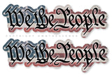 x2 We The People USA American Flag Rustic Style V01 Sticker Decals 4.5" - OwnTheAvenue