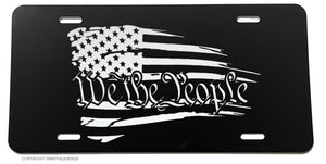 We The People USA America American Flag Grunge License Plate Cover - OwnTheAvenue