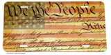 We The People Patriotic Distressed Grunge American Flag License Plate Cover V07 - OwnTheAvenue