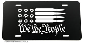 We The People 2nd Amendment 2A Bullet Flag Auto License Plate