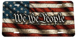 We The People USA American Flag Grunge Style Metal License Plate - OwnTheAvenue