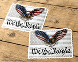x2 We The People USA American Flag Bald Eagle Subdued Sticker Decals 4.5" - OwnTheAvenue