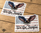 x2 We The People USA American Flag Bald Eagle Sticker Decals 4.5" - OwnTheAvenue