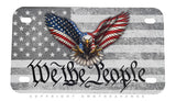 We The People USA American Flag Bald Eagle Motorcycle License Plate - OwnTheAvenue