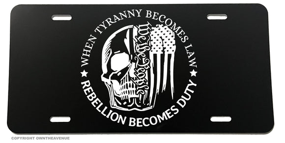 We The People USA American Distressed Flag Skull Auto License Plate