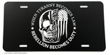 We The People USA American Distressed Flag Skull Auto License Plate