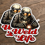2Pcs Weld Life Welding Fabricator Viny Sticker Decals 3.5"