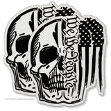 x2 We The People USA American Distressed Flag Skull Vinyl Sticker Decals 4"